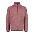 CMP Fleece Jacket Knit-Tech with Stand-Up Collar Red Men